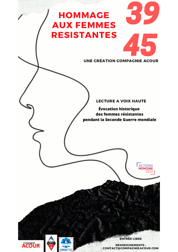 Affiche de la lecture "Hommage aux femmes résistantes"